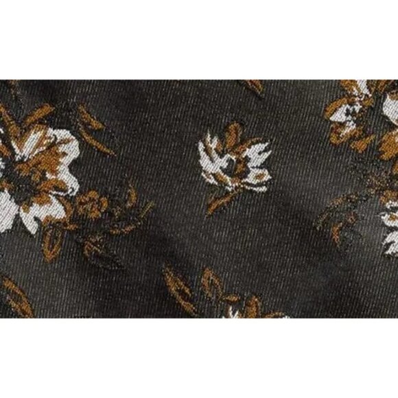 NWT Free People black jacquard floral print satin-like mini skirt, 8 - Picture 13 of 16